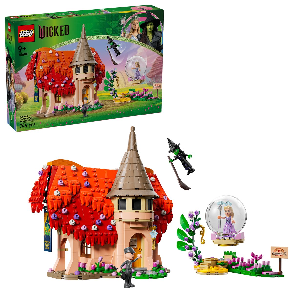 LEGO 75690 LEGO® Wicked 75690 - Glinda und Elphaba im Munchkinland – Box & Produkt