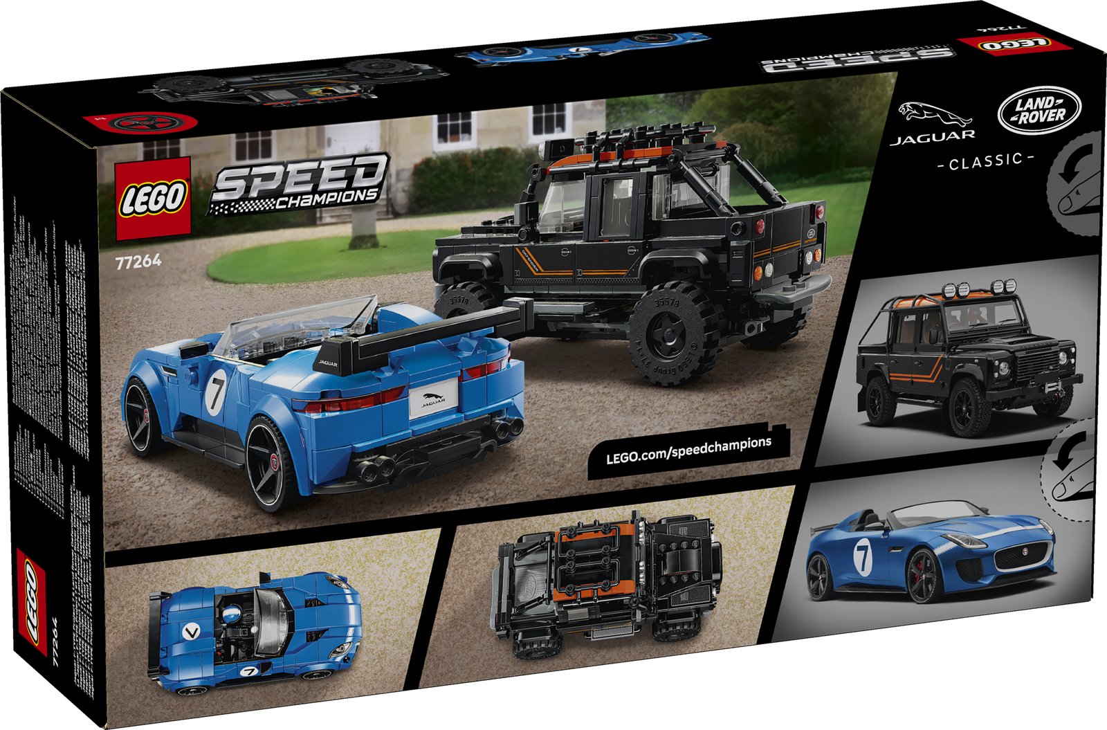 LEGO 77264 LEGO® Speed Champions 77264 - Jaguar Project 7 & Land Rover Defender – Verpackung hinten