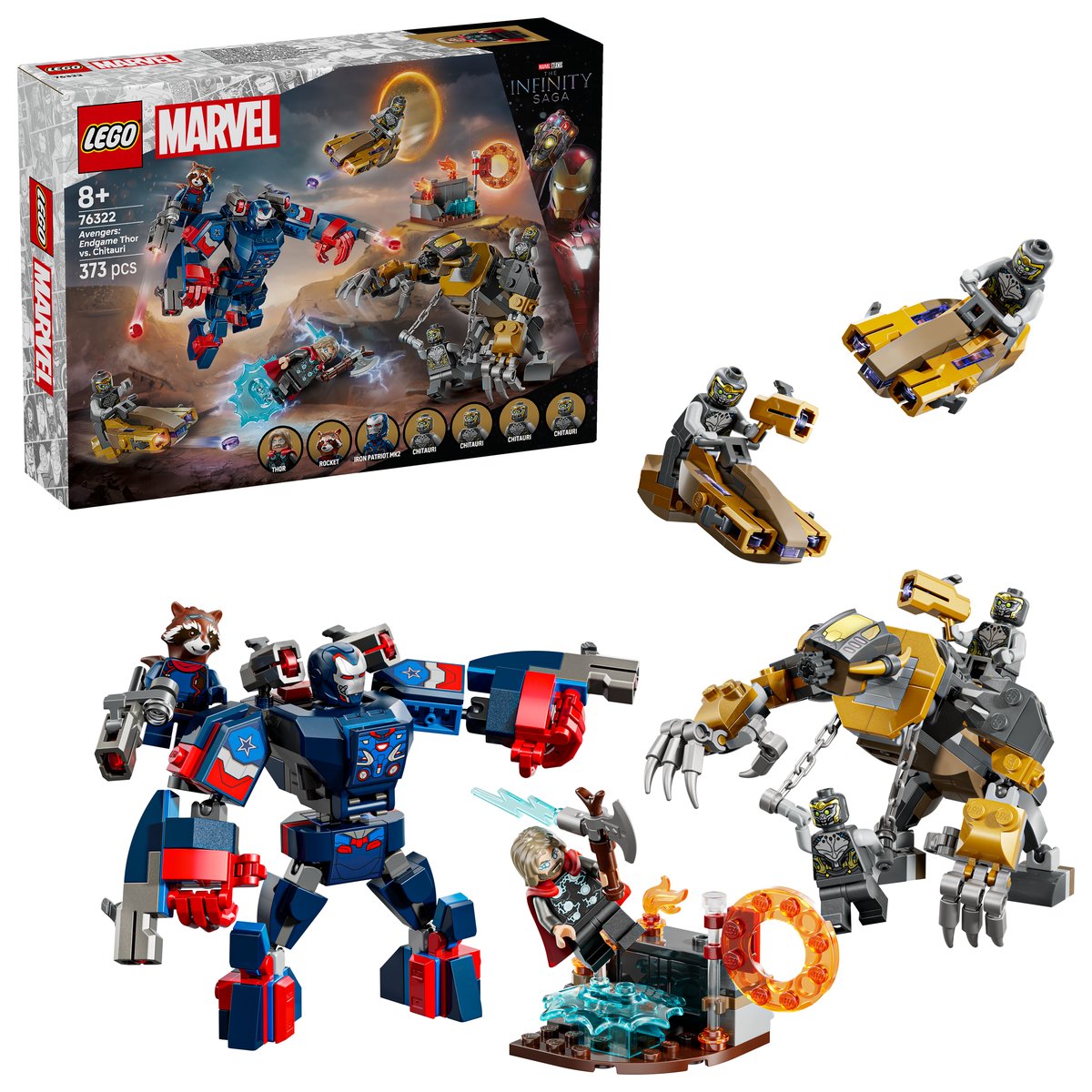 LEGO 76322 LEGO® Super Heroes 76322 - Avengers: Endgame Thor vs. Chitauri – Box & Produkt
