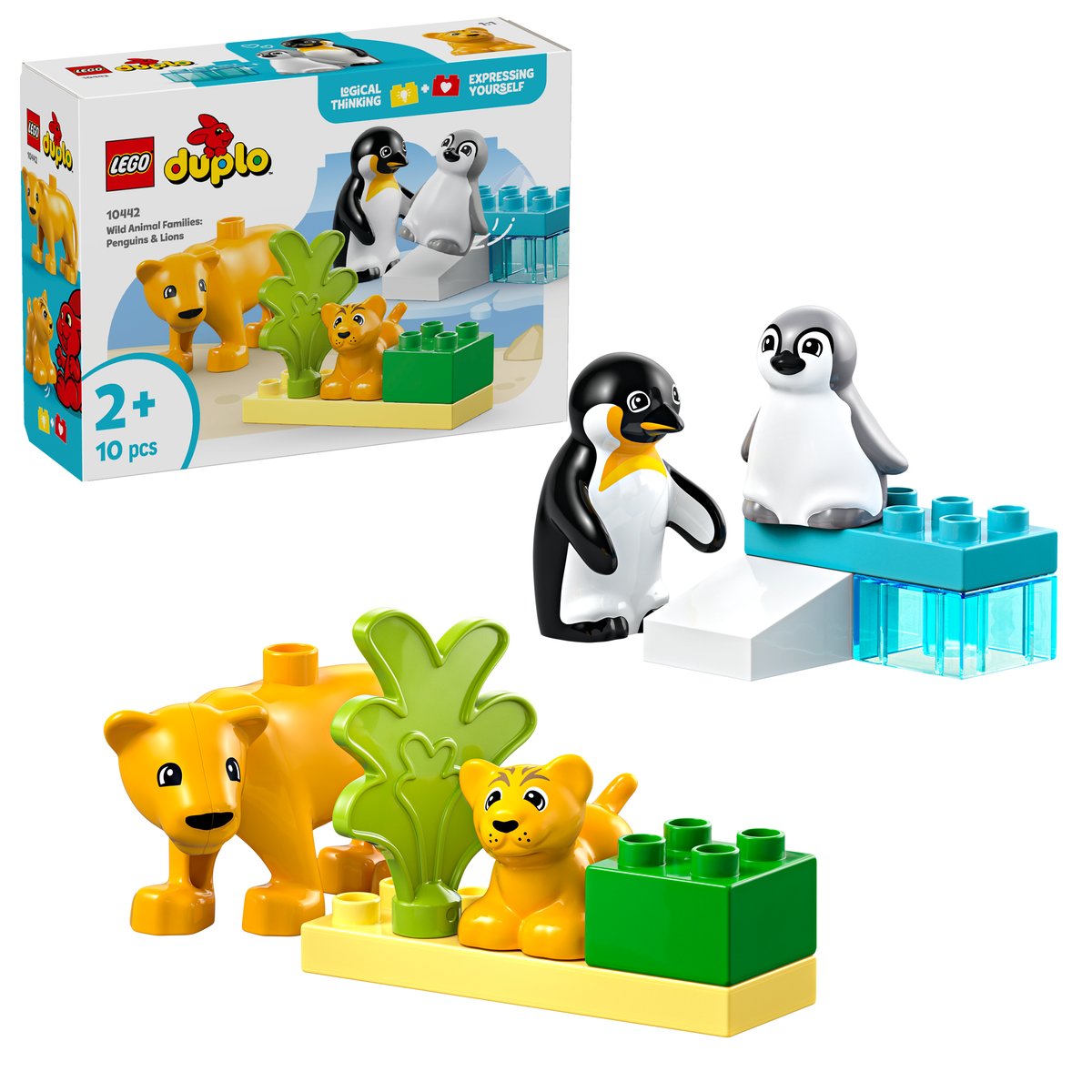 LEGO 10442 LEGO® DUPLO 10442 - Wildtier-Familien: Pinguine und Löwen – Box & Produkt