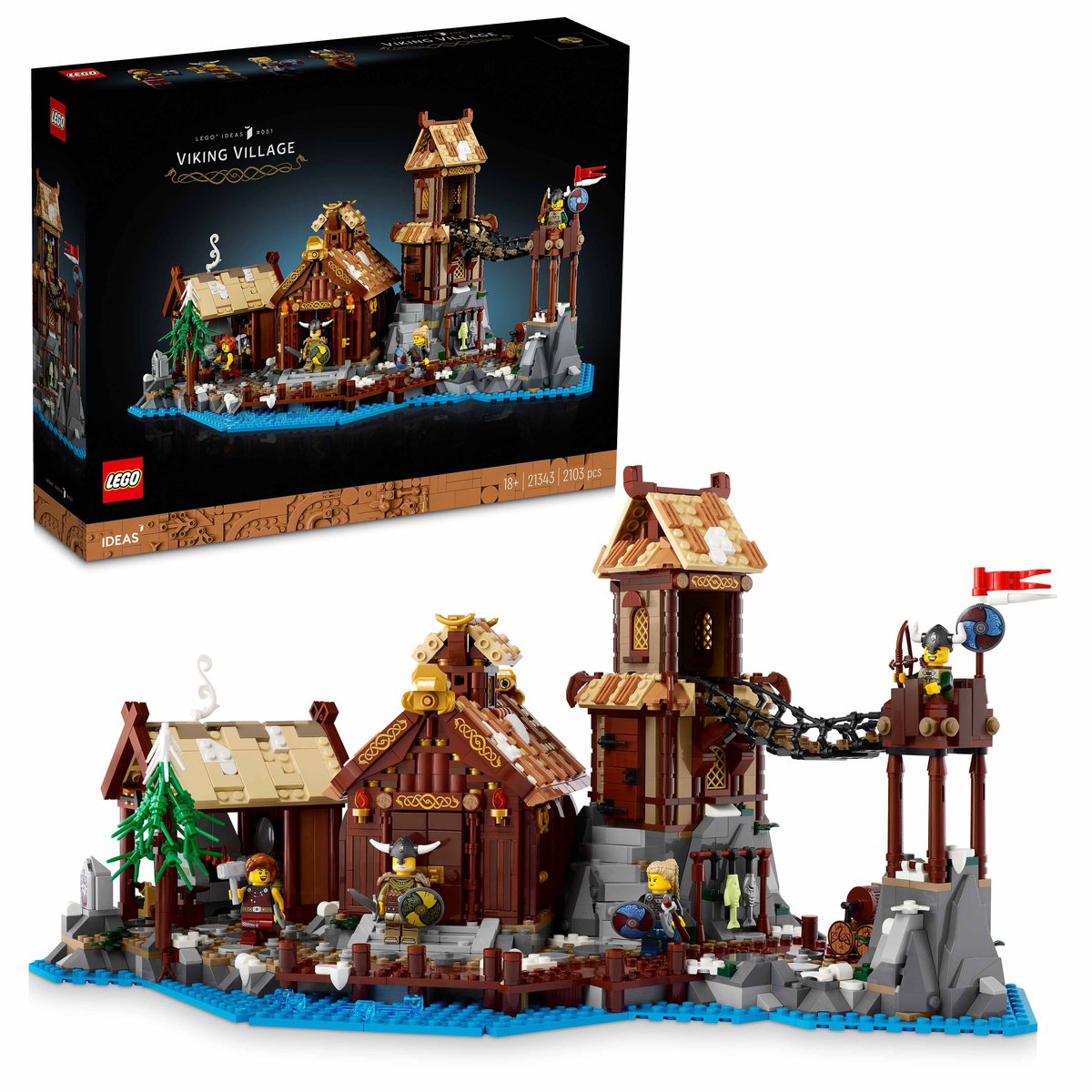 LEGO 21343 LEGO® Ideas 21343 - Wikingerdorf – Box & Produkt