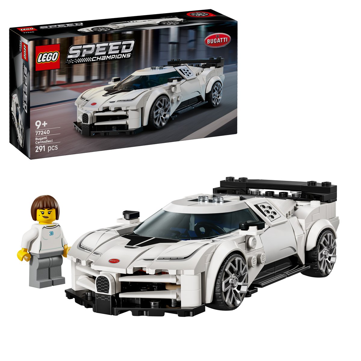LEGO 77240 LEGO® Speed Champions 77240 - Bugatti Centodieci Hypersportwagen – Box & Produkt