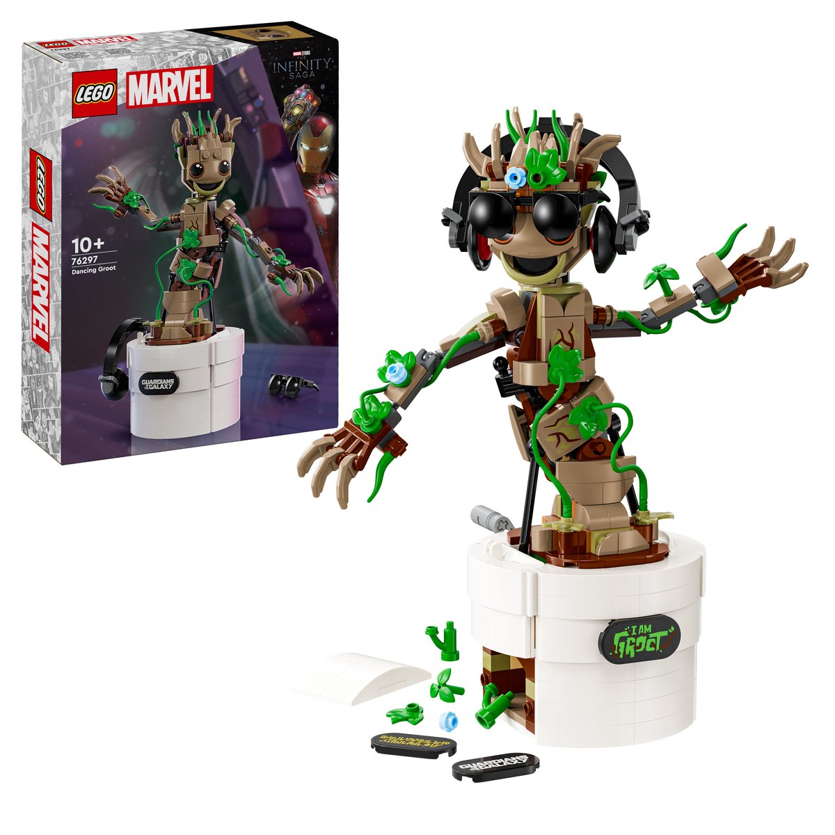 LEGO 76297 LEGO® Marvel 76297 - Tanzender Groot – Box & Produkt
