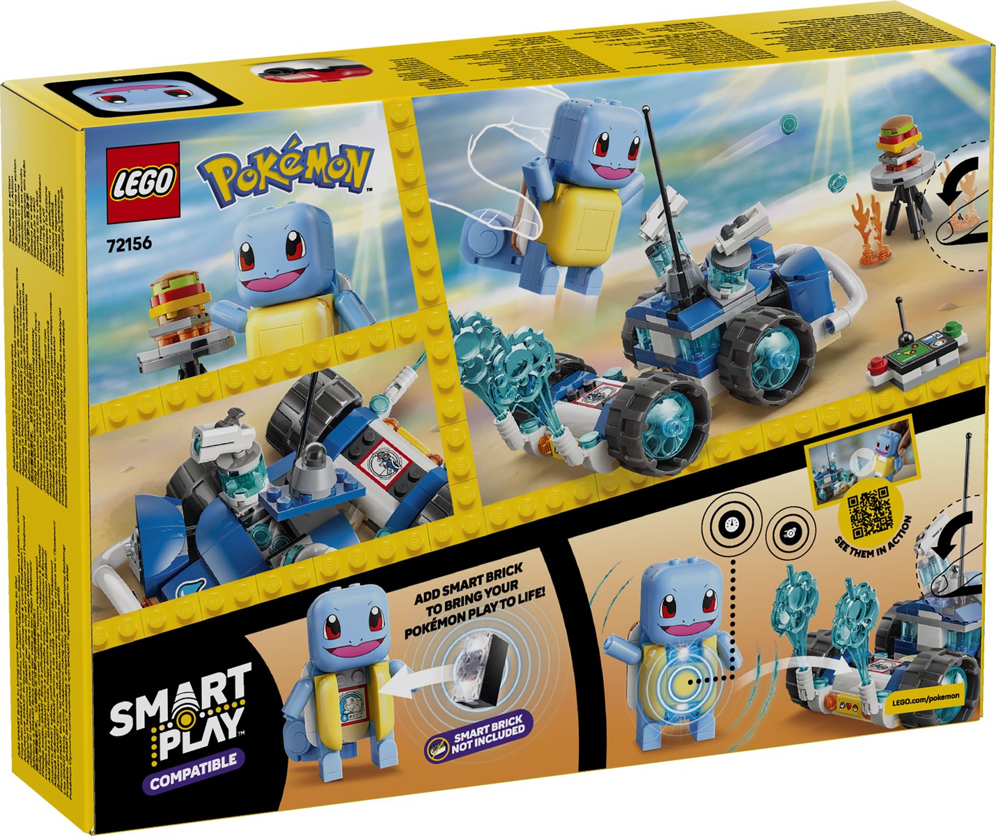 LEGO 72156 LEGO® Pokémon™ 72156 - SMART Play™: Trainer-Buggyabenteuer mit Schiggy – Verpackung hinten