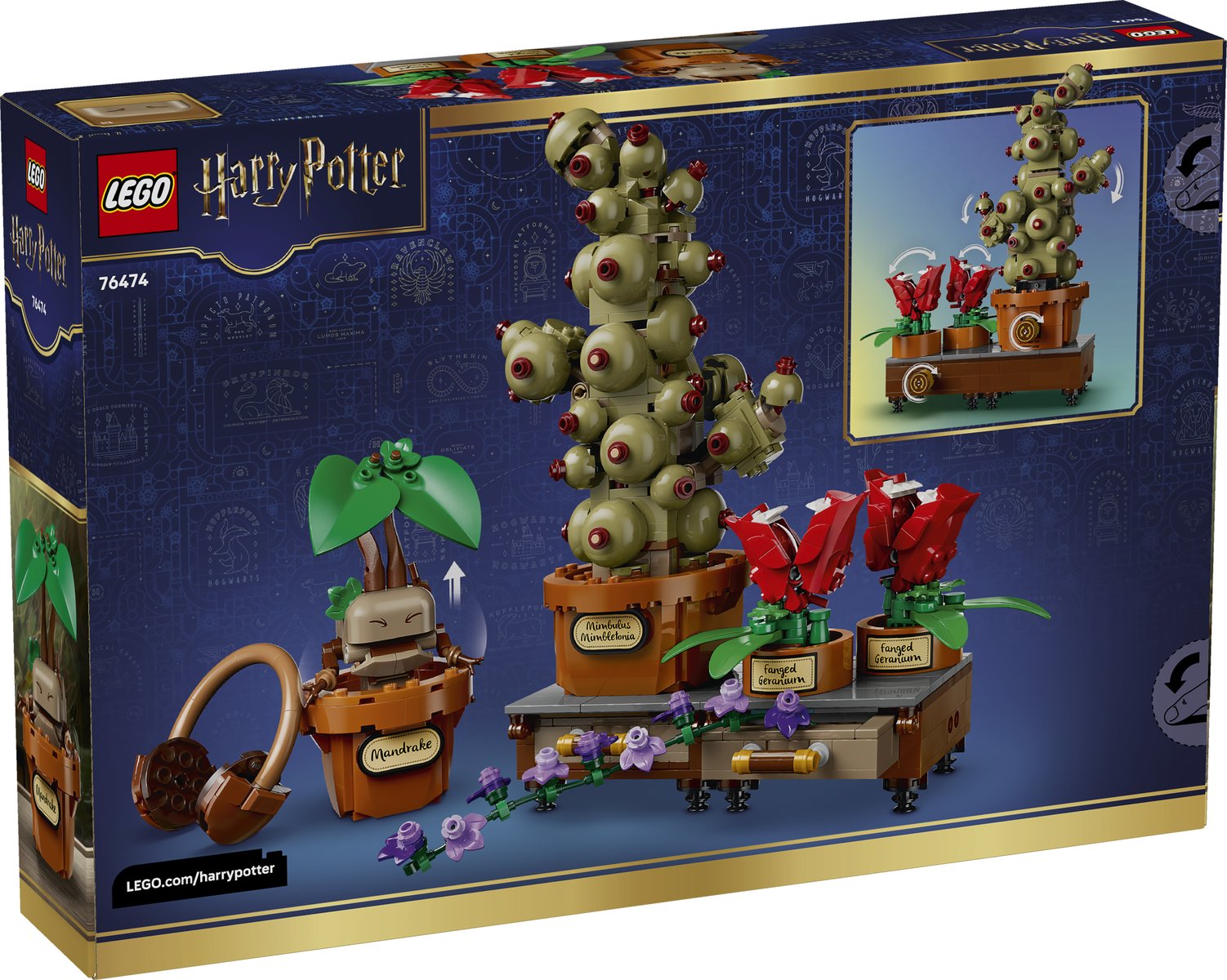 LEGO 76474 LEGO® Harry Potter™ 76474 - Schloss Hogwarts™: Kräuterkunde-Pflanzen – Verpackung hinten