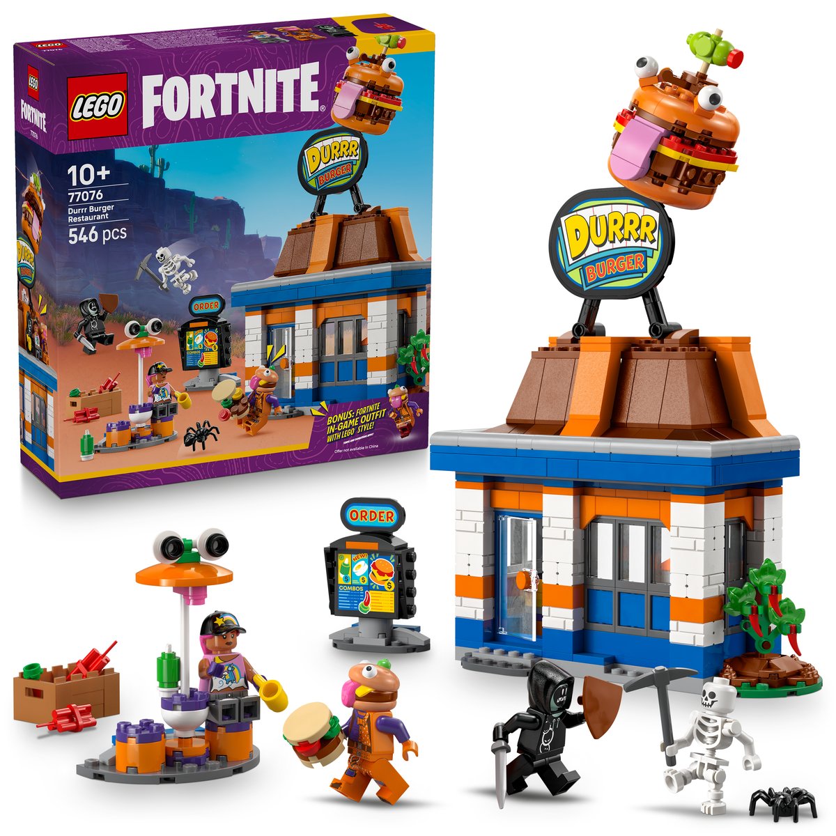 LEGO 77076 LEGO® Fortnite 77076 - Durrr Burger Restaurant – Box & Produkt