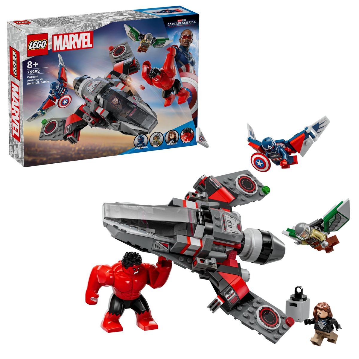 LEGO 76292 LEGO® Marvel 76292 - Showdown zwischen Captain America und Red Hulk – Box & Produkt