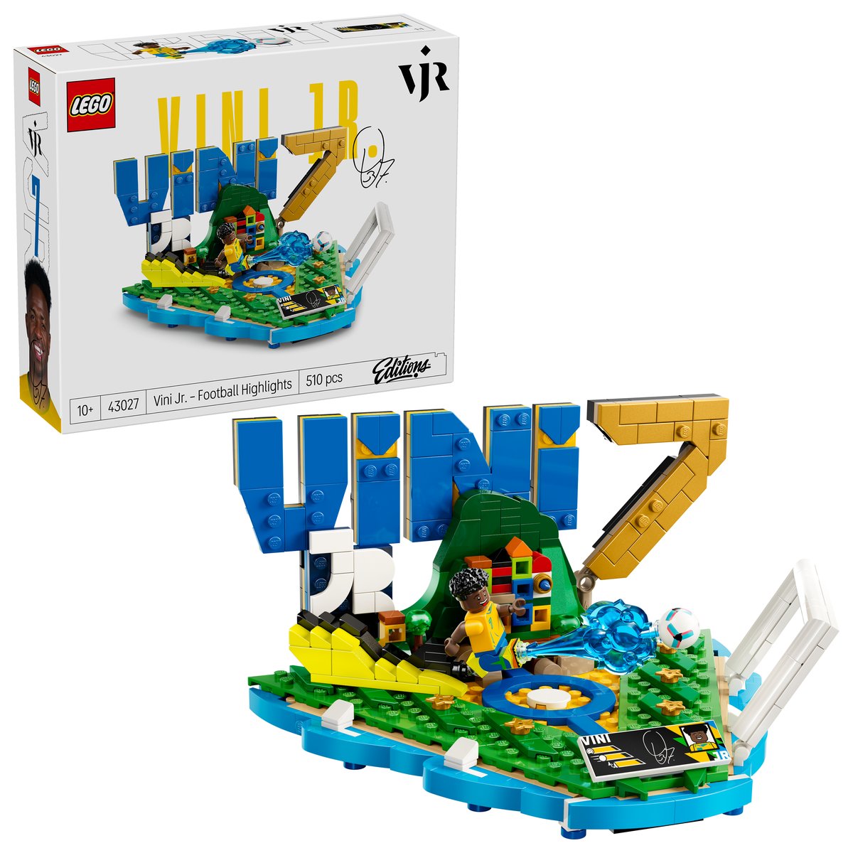 LEGO 43027 LEGO® Editions 43027 - Vini Jr. – Fußball-Highlights – Box & Produkt