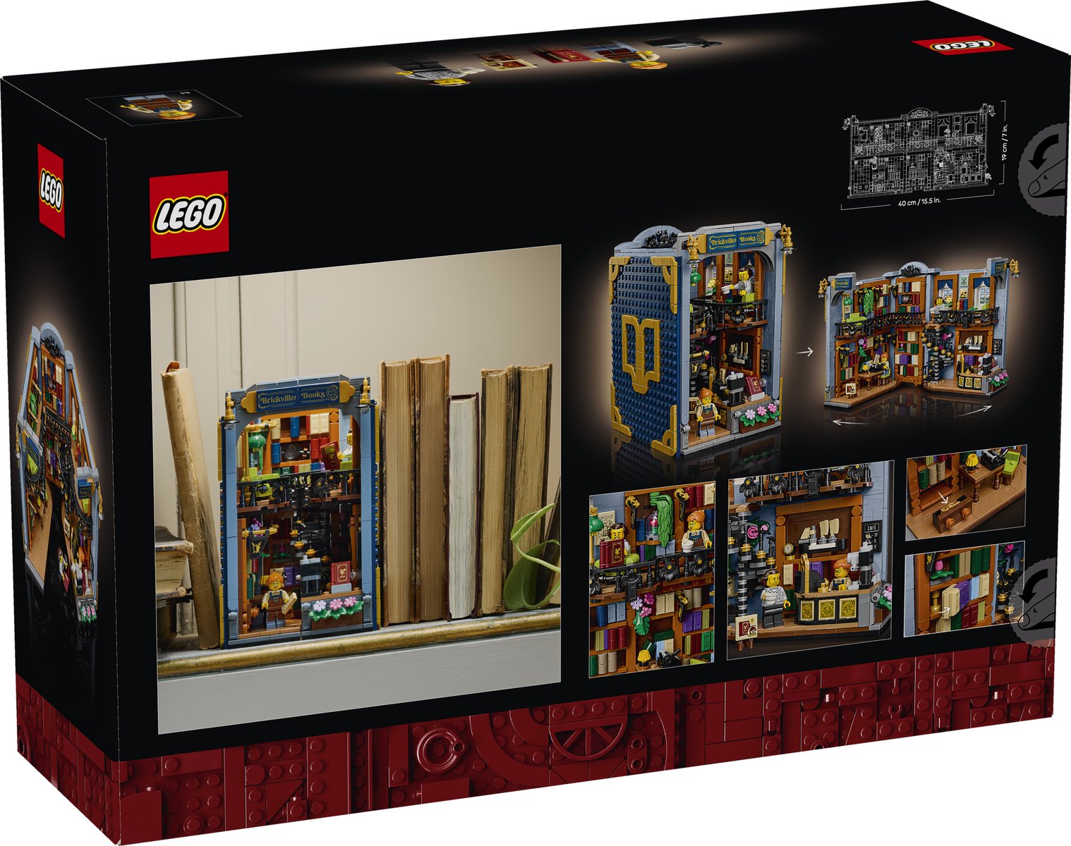 LEGO 11379 LEGO® Icons 11379 - Buchladen: Buchstütze – Verpackung hinten