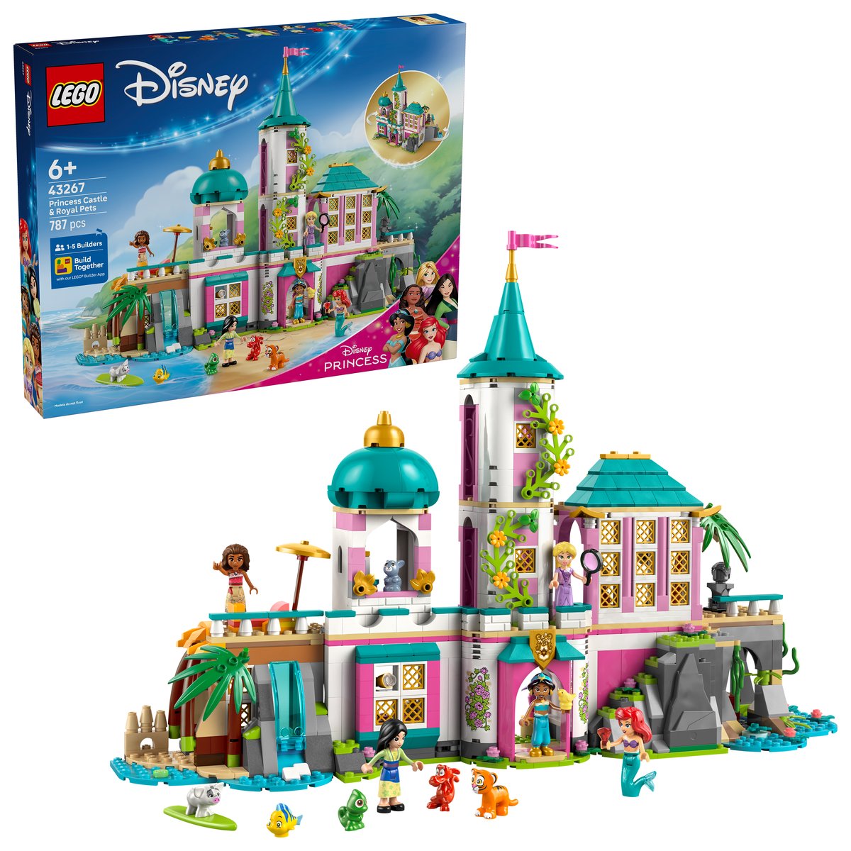 LEGO 43267 LEGO® Disney Princess 43267 - Prinzessinnenschloss mit Haustieren – Box & Produkt