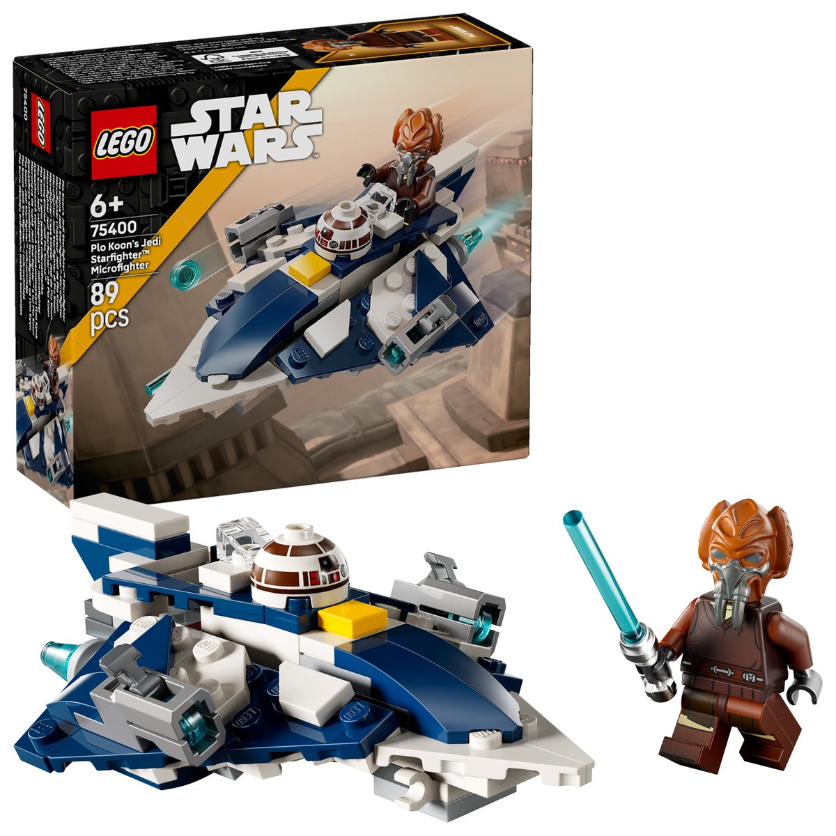 LEGO 75400 LEGO® Star Wars™ 75400 - Plo Koons Jedi Starfighter™ Microfighter – Box & Produkt