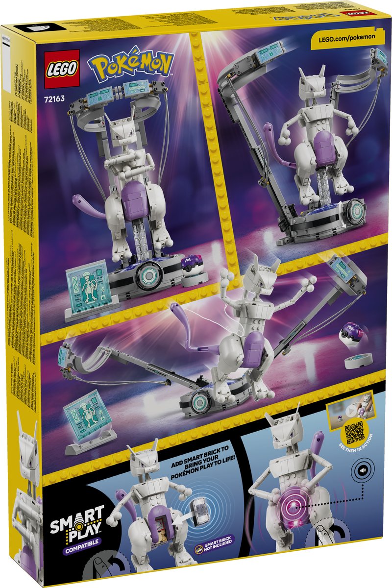 LEGO 72163 LEGO® Pokémon™ 72163 - SMART Play™: Mewtus Ausbruch aus dem Labor – Verpackung hinten