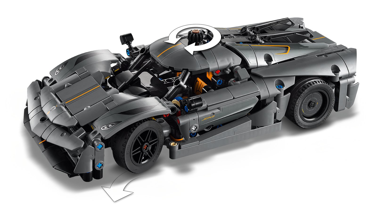 LEGO 42173 LEGO® Technic 42173 - Koenigsegg Jesko Absolut Supersportwagen in Grau – Detailansicht 4