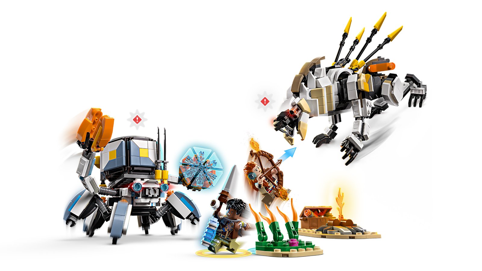 LEGO 77037 LEGO® Horizon 77037 - Aloy und Varl vs. Panzerwanderer und Sägezahn – Primaeres Produktbild