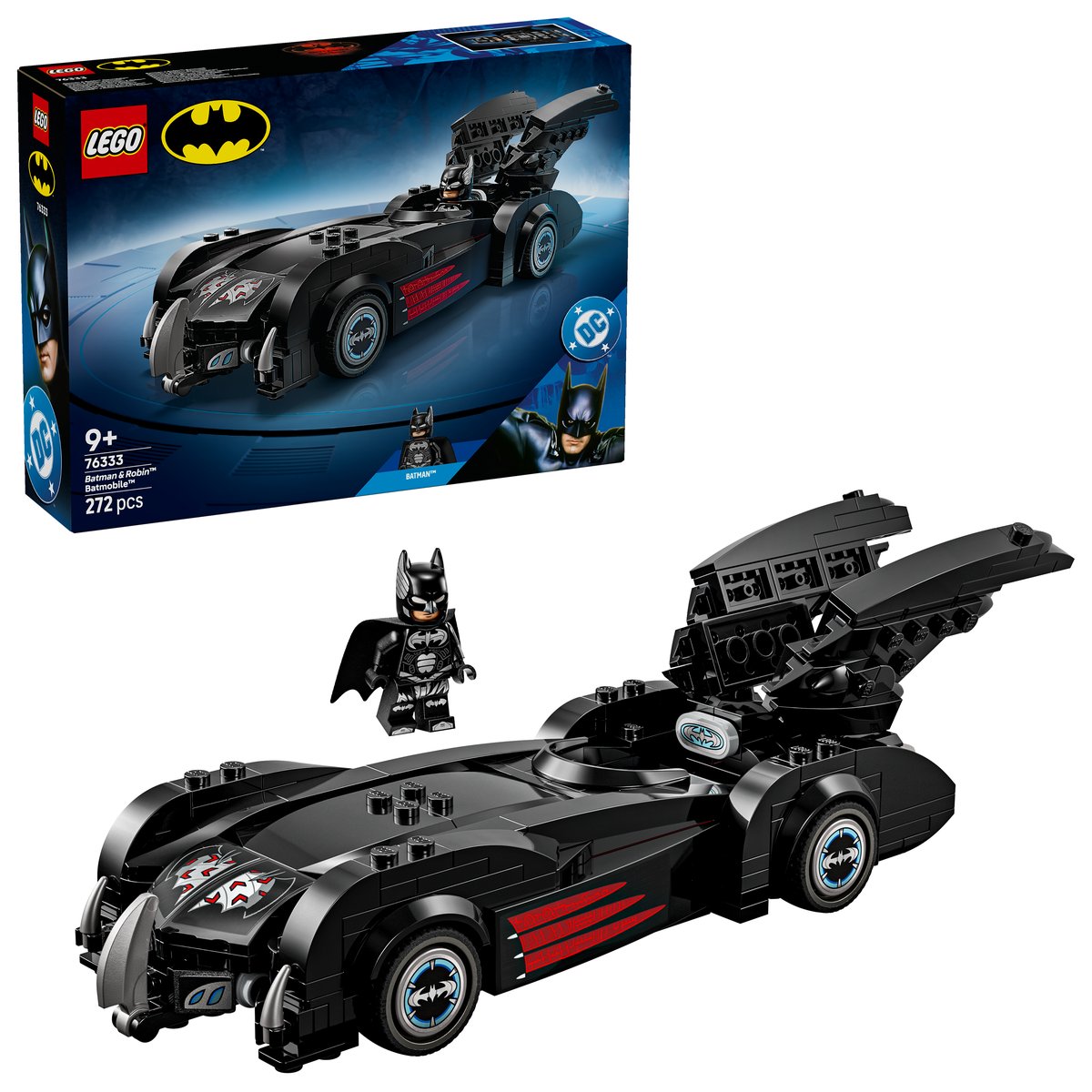 LEGO 76333 LEGO® DC Batman™ 76333 - Batman & Robin: Batmobil – Box & Produkt
