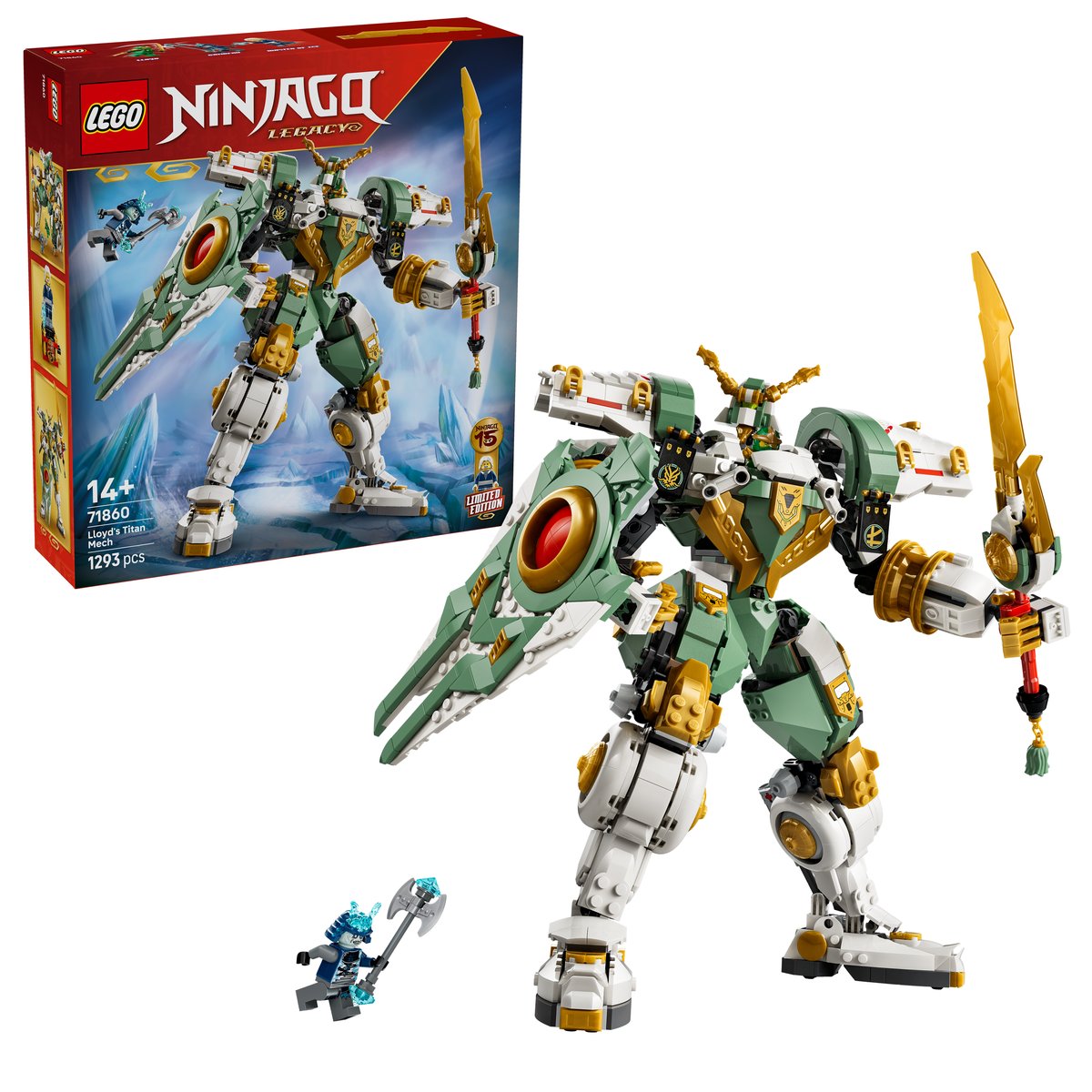 LEGO 71860 LEGO® NINJAGO® 71860 - 15-jähriges Jubiläum: Lloyds Titan-Mech – Box & Produkt