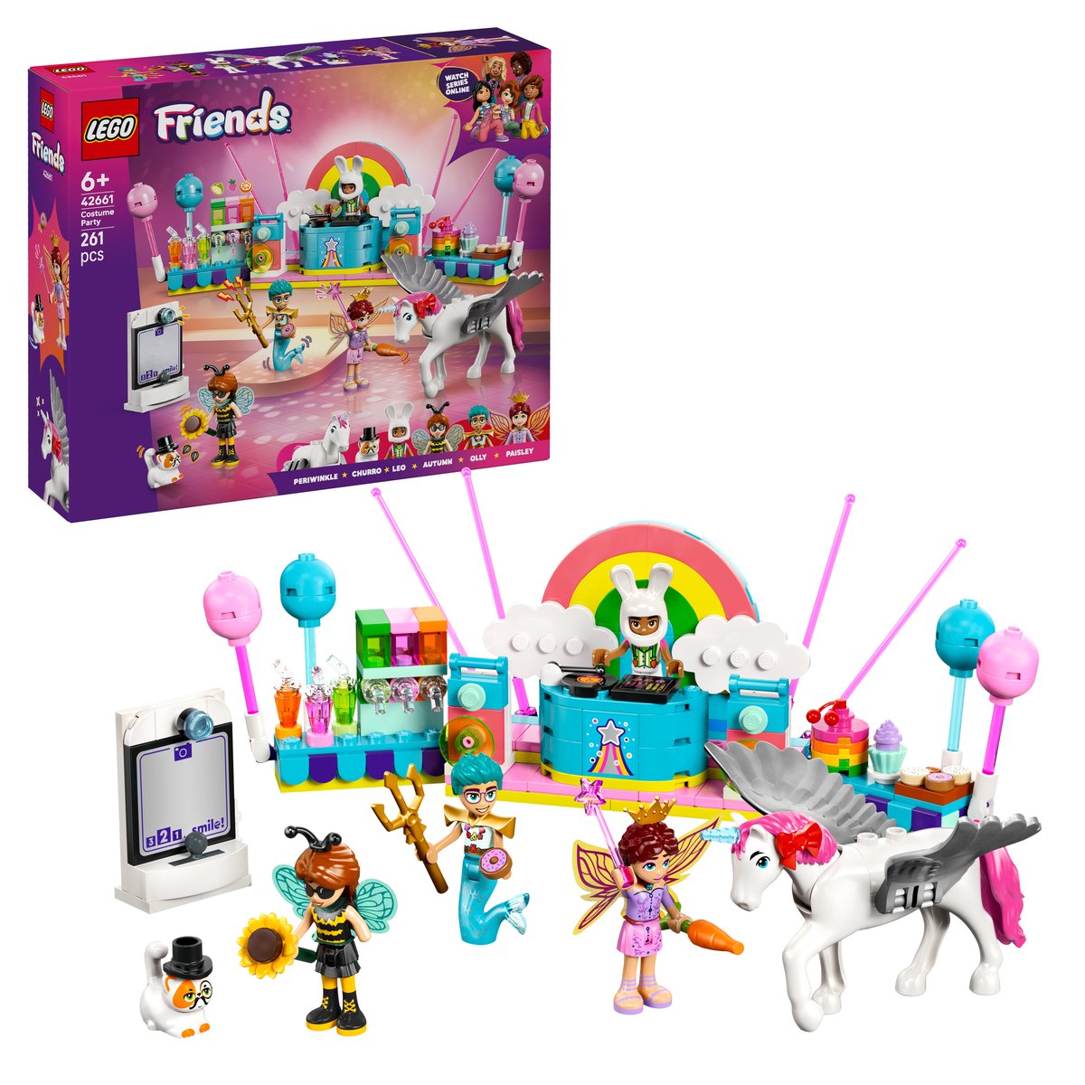 LEGO 42661 LEGO® Friends 42661 - Kostümparty mit Einhorn und Fee – Box & Produkt