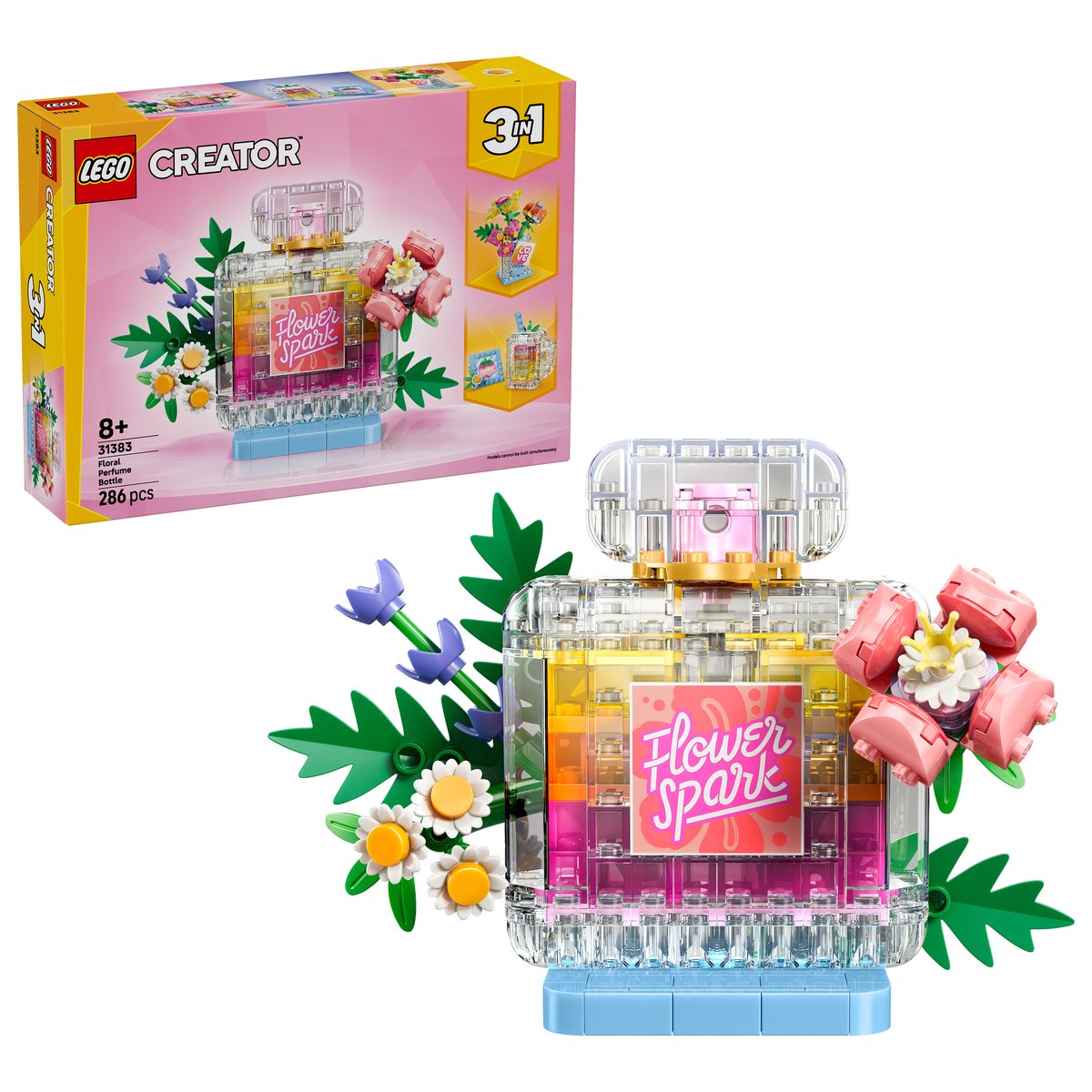 LEGO 31383 LEGO® Creator 31383 - Parfümflasche mit Blumendeko – Box & Produkt