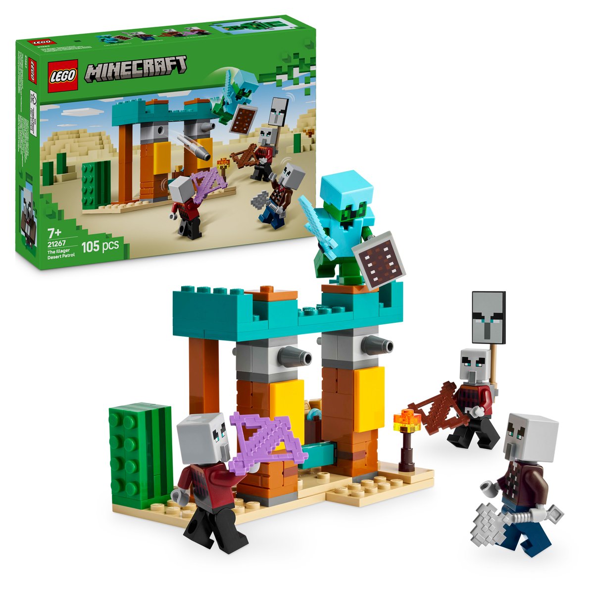 LEGO 21267 LEGO® Minecraft 21267 - Die Illager-Wüstenpatrouille – Box & Produkt