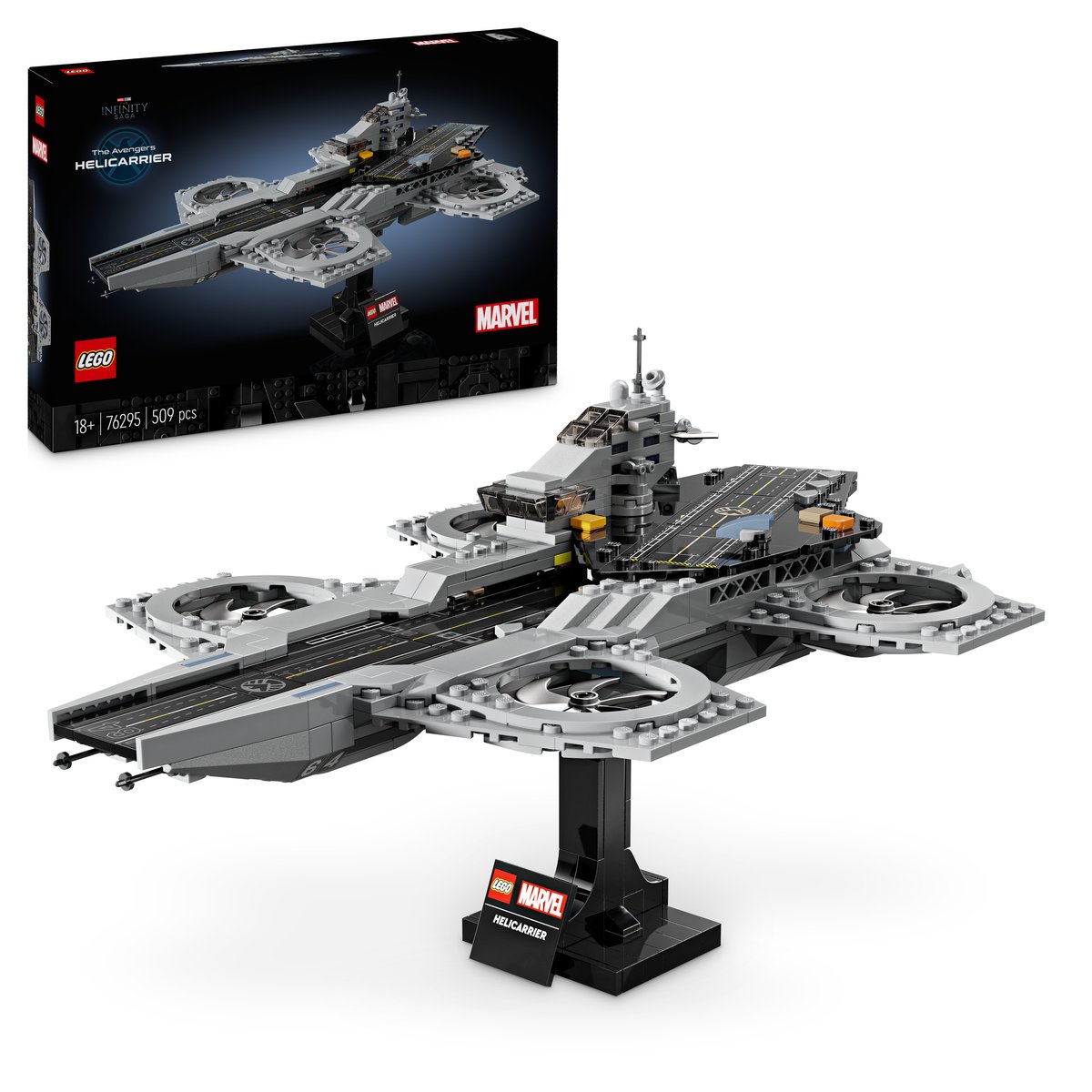 LEGO 76295 LEGO® Marvel 76295 - Helicarrier der Avengers – Box & Produkt