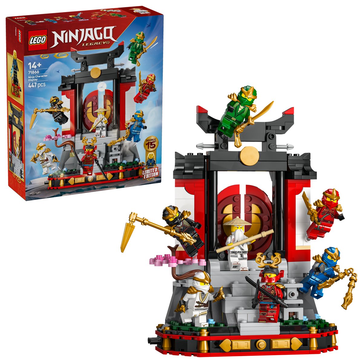 LEGO 71866 LEGO® Ninjago 71866 - 15-jähriges Jubiläum: Ninja-Charaktere zum Ausstellen – Box & Produkt