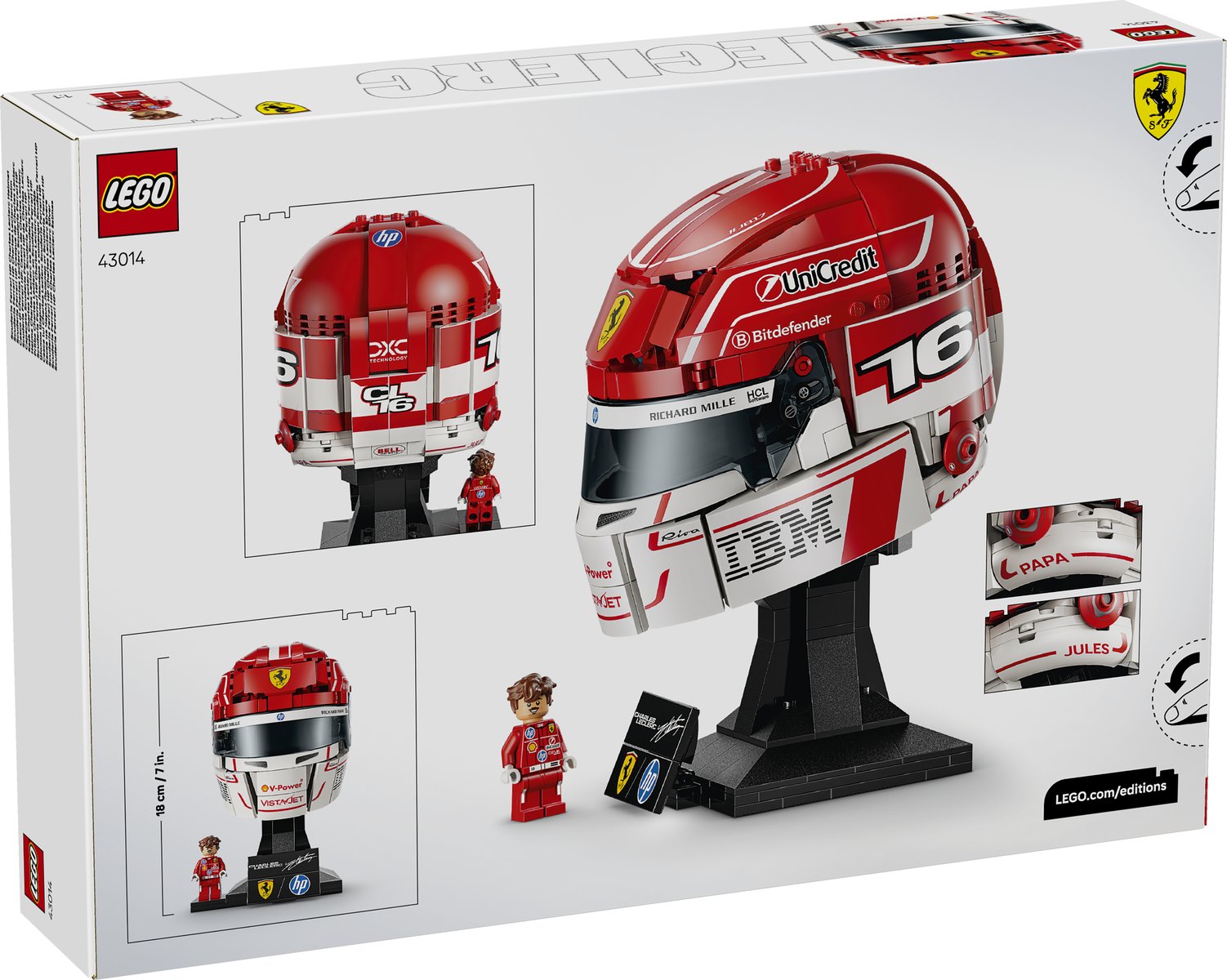 LEGO 43014 LEGO® Editions 43014 - Scuderia Ferrari HP Charles Leclerc Helm – Verpackung hinten