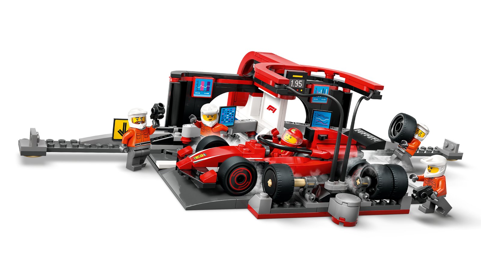 LEGO 60443 LEGO® City 60443 - F1® Boxenstopp mit Boxencrew und Ferrari Flitzer – Primaeres Produktbild