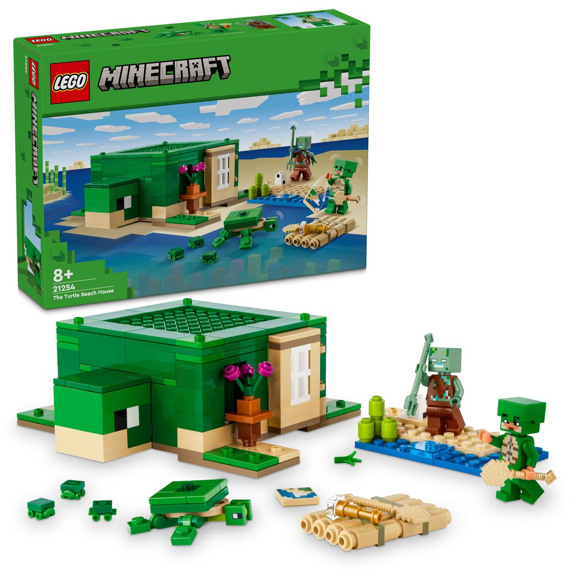 LEGO 21254 LEGO® Minecraft 21254 - Das Schildkrötenstrandhaus – Box & Produkt