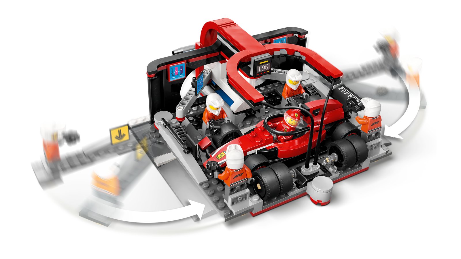 LEGO 60443 LEGO® City 60443 - F1® Boxenstopp mit Boxencrew und Ferrari Flitzer – Detailansicht 2