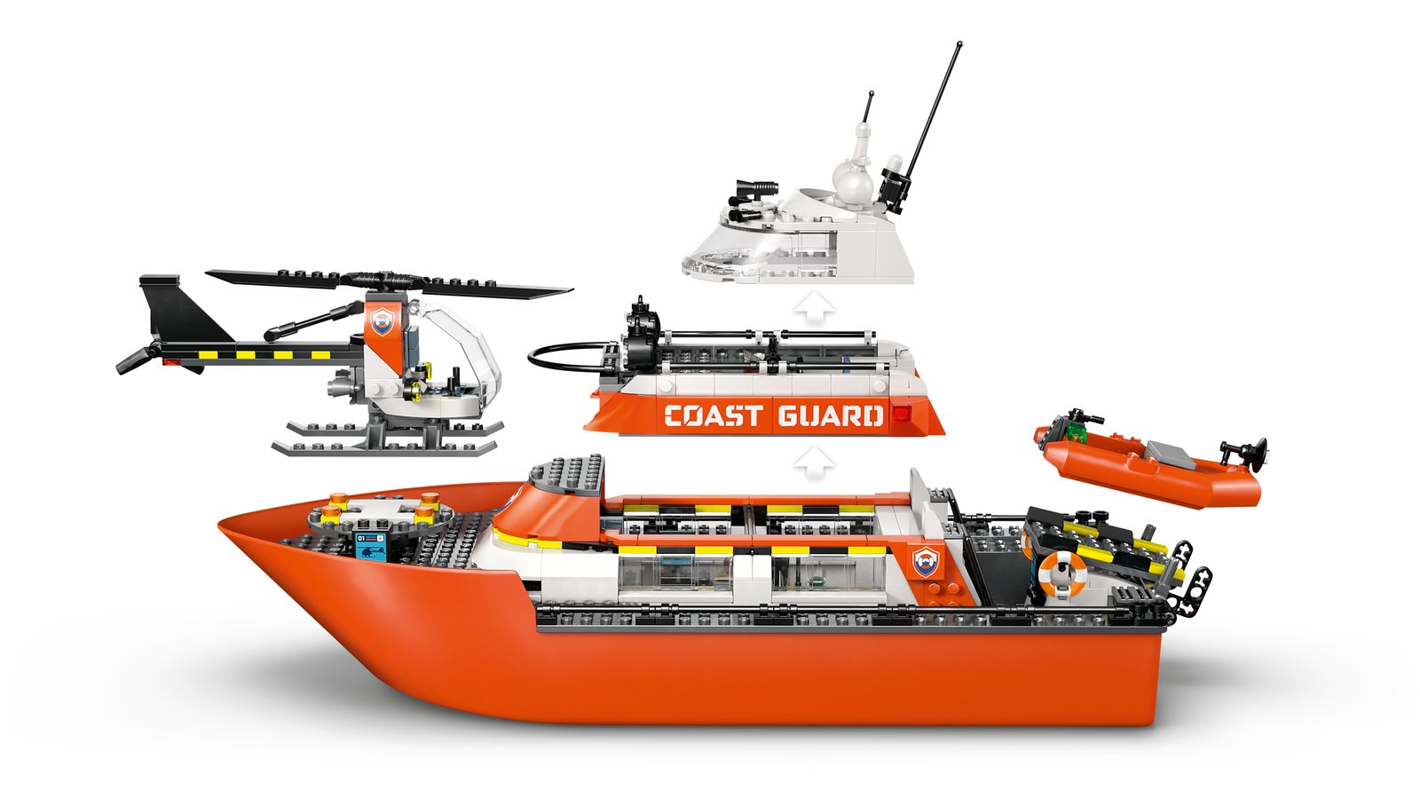 LEGO 60504 LEGO® City 60504 - Rettungsboot der Küstenwache mit Hubschrauber – Detailansicht 3
