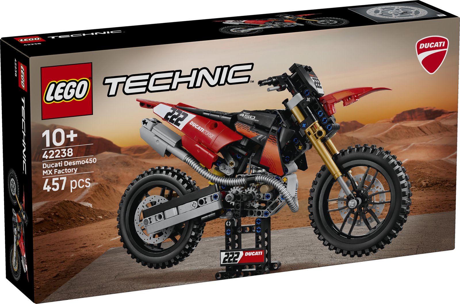 LEGO 42238 LEGO® Technic 42238 - Ducati Desmo450 MX Factory Motorrad – Verpackung vorne
