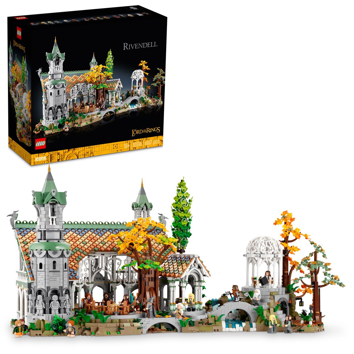 LEGO 10316 LEGO® Icons 10316 - Herr der Ringe - Bruchtal – Box & Produkt