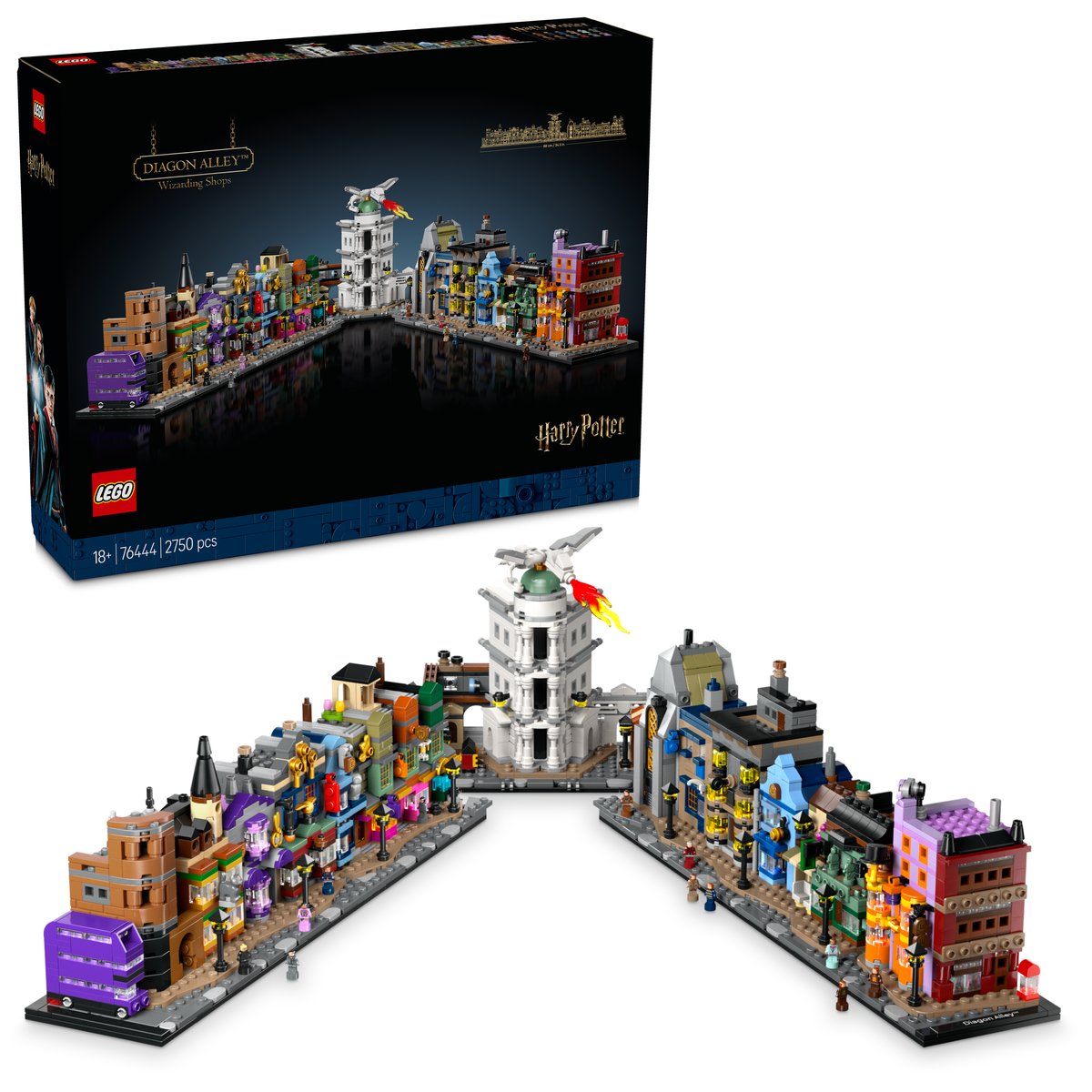 LEGO 76444 LEGO® Harry Potter™ 76444: Die Zauberläden der Winkelgasse™ – Box & Produkt