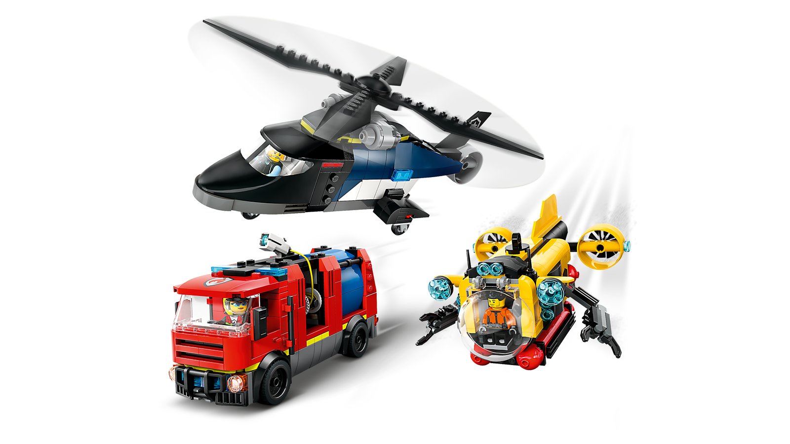 LEGO 60462 LEGO® City 60462 - Kombinationsset mit Hubschrauber, Löschauto und U-Boot – Primaeres Produktbild