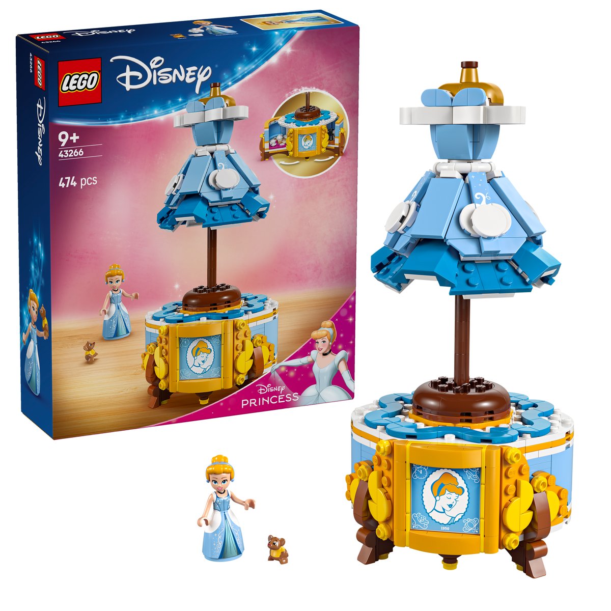 LEGO 43266 LEGO® Disney Princess 43266 - Cinderellas Kleid – Box & Produkt