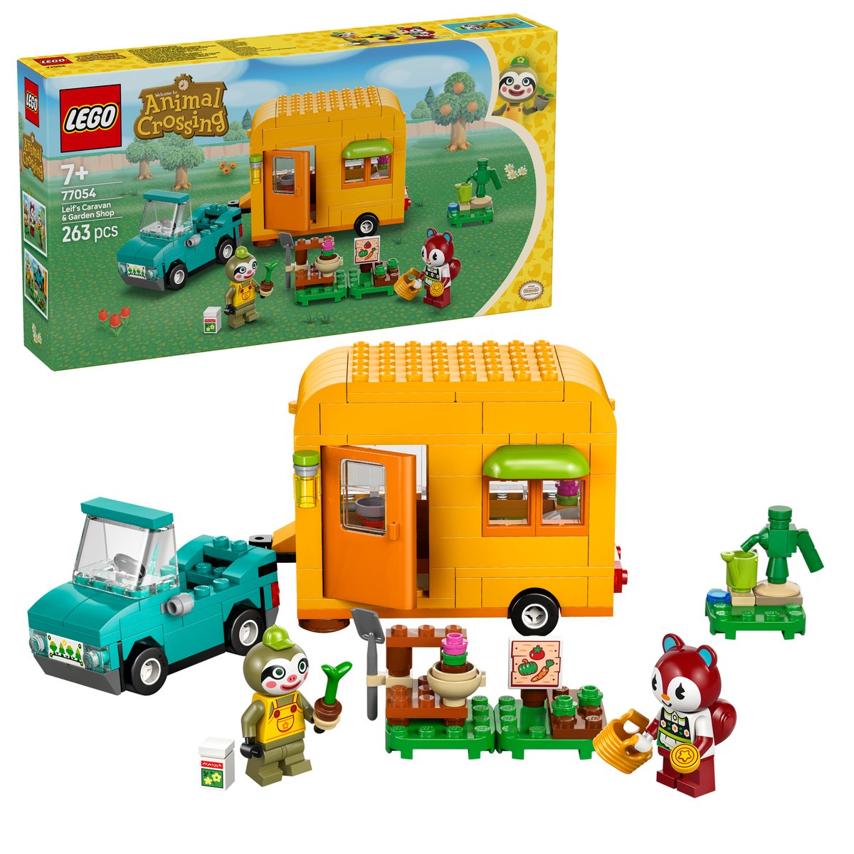 LEGO 77054 LEGO® Animal Crossing 77054 - Gerds Wohnwagen & Gärtnerei – Box & Produkt