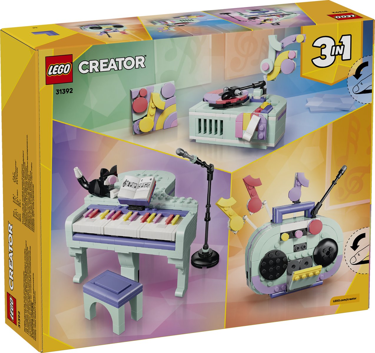 LEGO 31392 LEGO® Creator 31392 - Deko-Klavier mit Katze – Verpackung hinten