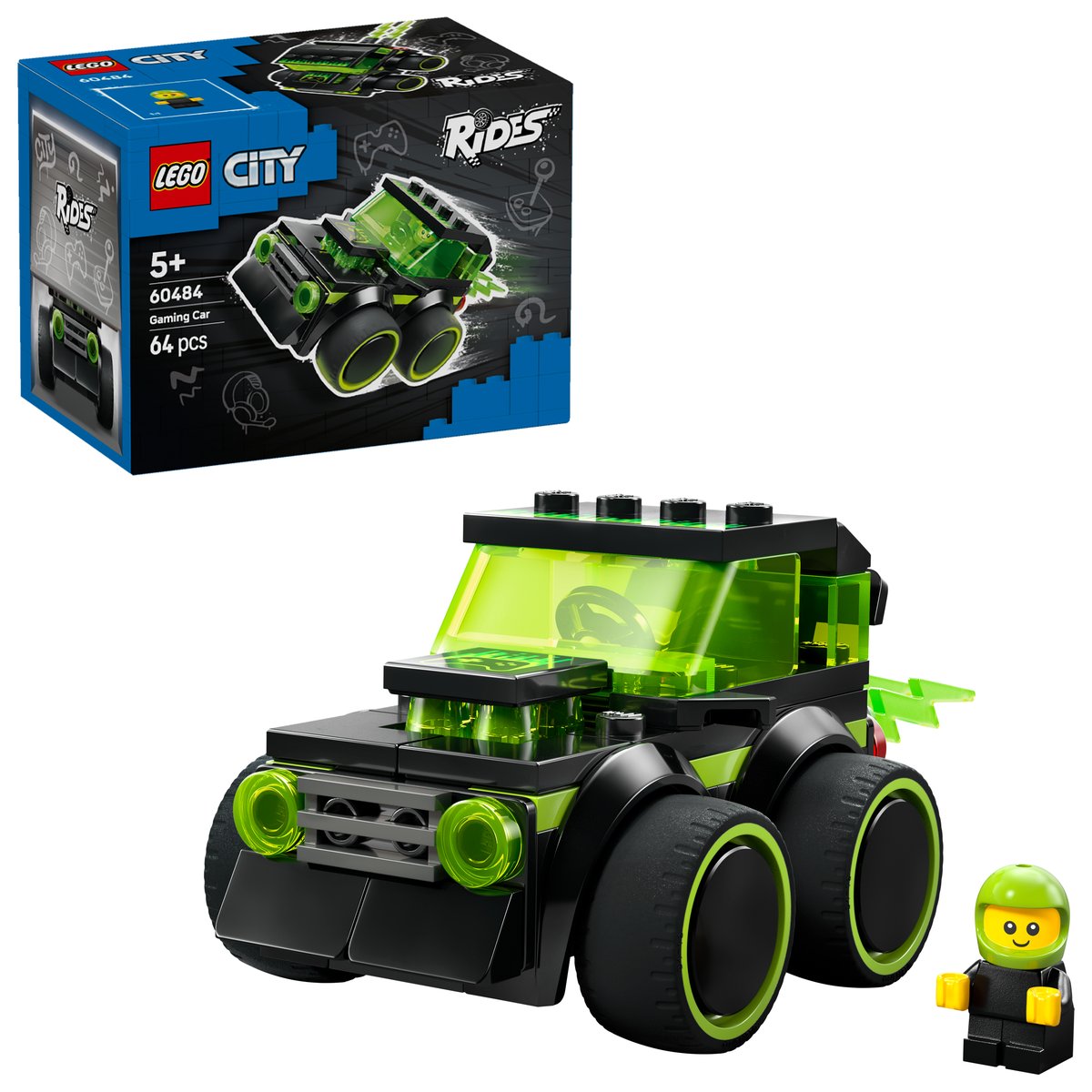 LEGO 60484 LEGO® City 60484 - Coole Flitzer – Gaming-Rennauto – Box & Produkt