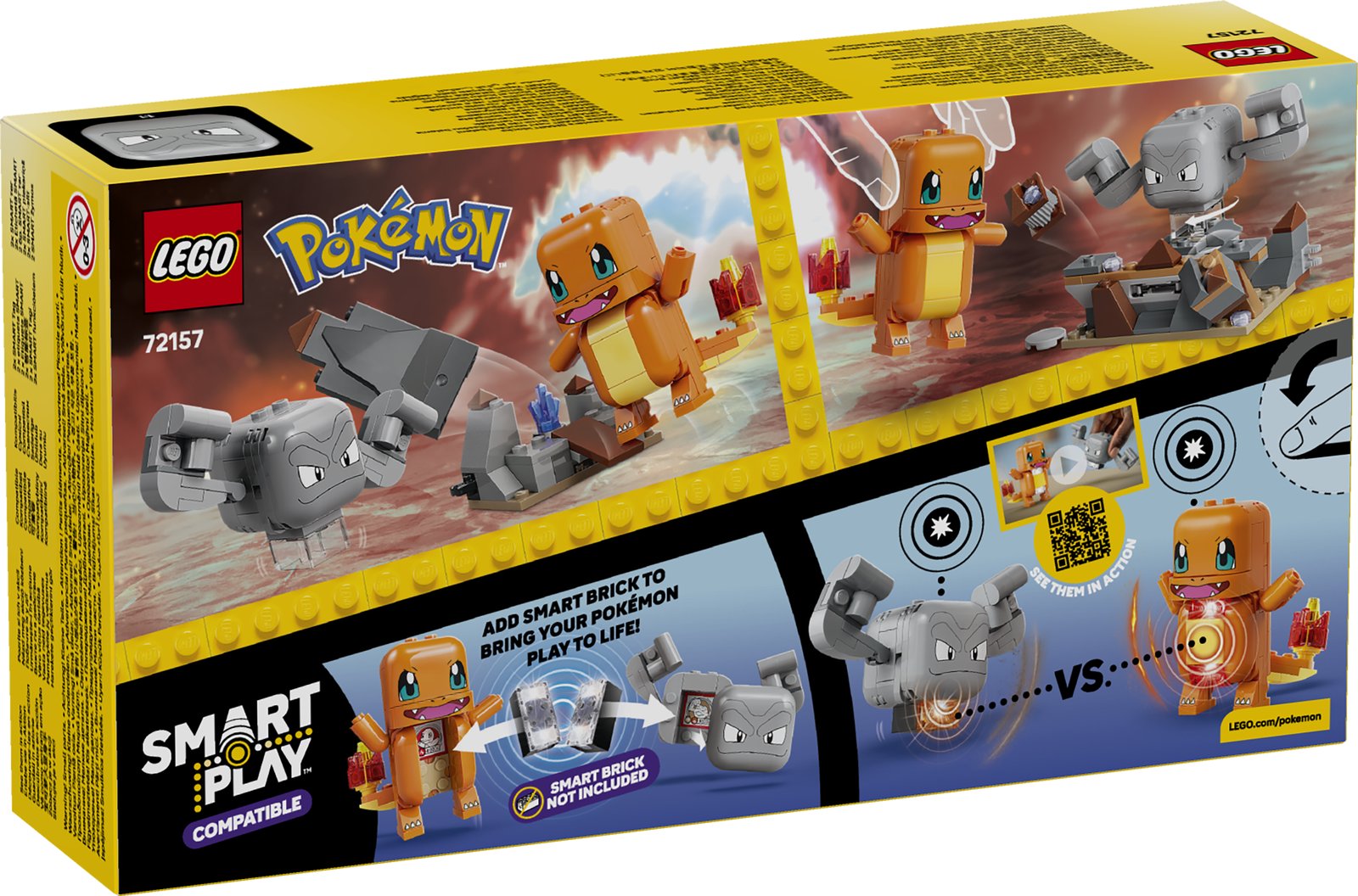 LEGO 72157 LEGO® Pokémon™ 72157 - SMART Play™: Glumandas und Kleinsteins Höhlenduell – Verpackung hinten