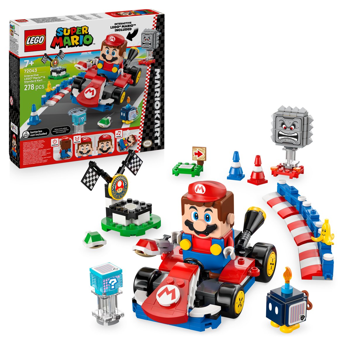 LEGO 72043 LEGO® Super Mario 72043 - Mario Kart™ – Interaktiver LEGO® Mario™ & Standard-Kart – Box & Produkt