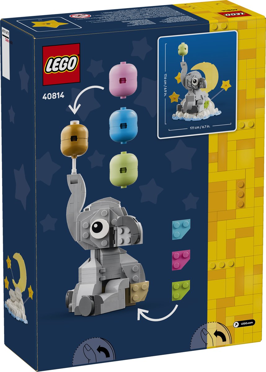 LEGO 40814 LEGO® LEGO Iconic 40814 - Schwebender Baby-Elefant – Verpackung hinten