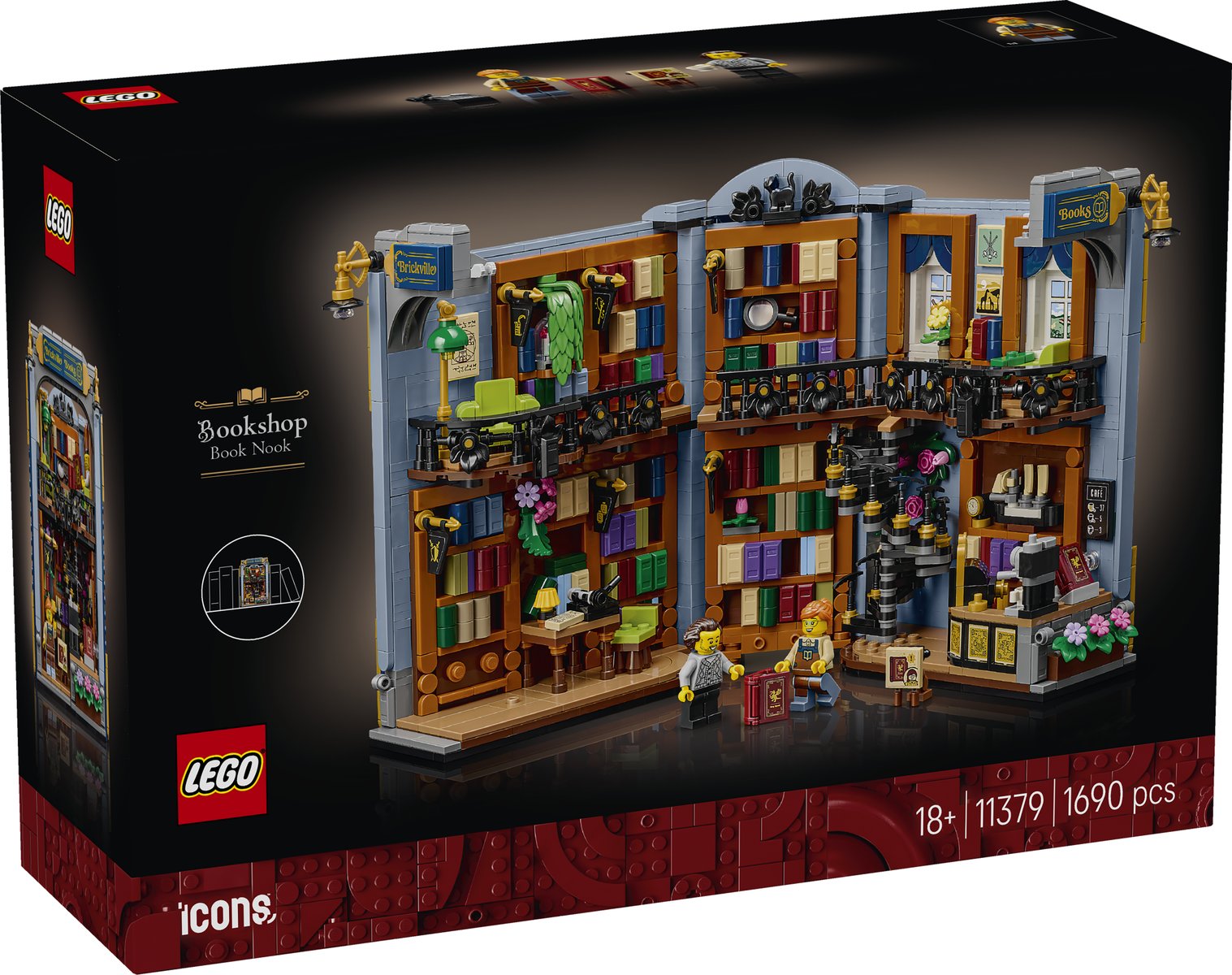 LEGO 11379 LEGO® Icons 11379 - Buchladen: Buchstütze – Verpackung vorne
