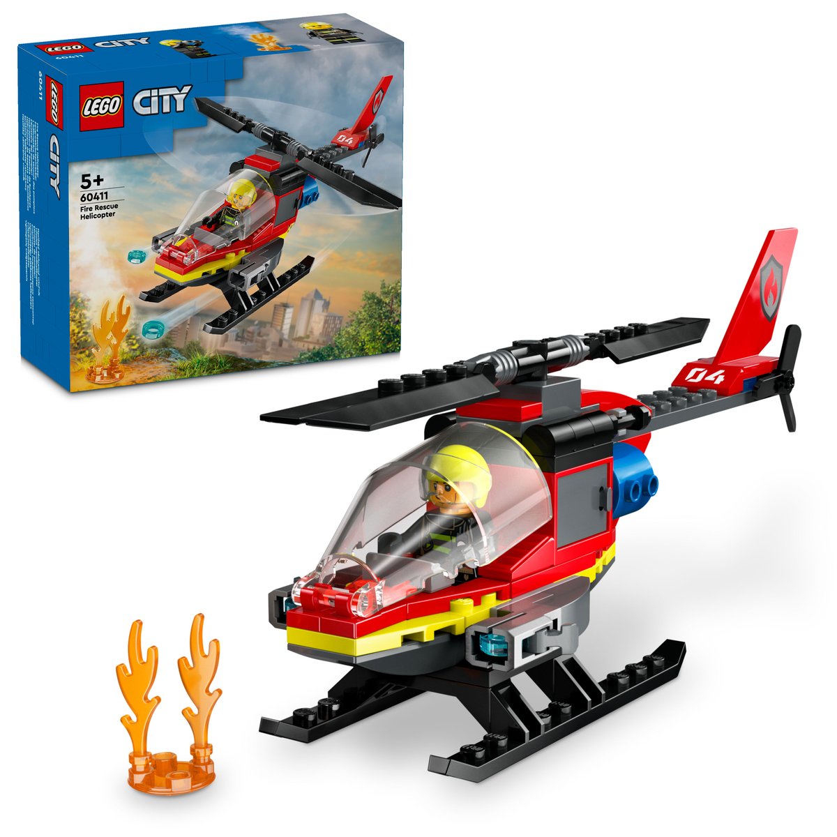LEGO 60411 LEGO® City 60411 - Feuerwehrhubschrauber – Box & Produkt