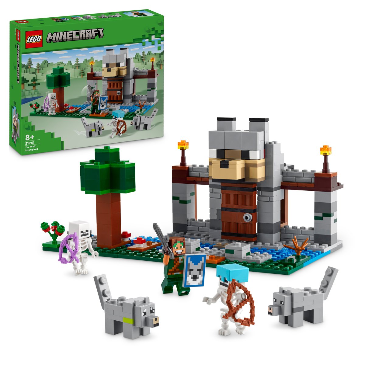 LEGO 21261 LEGO® Minecraft 21261 - Die Wolfsfestung – Box & Produkt