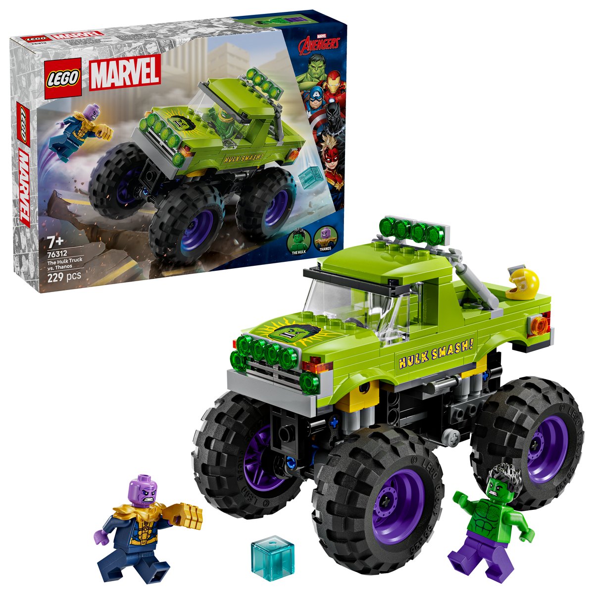 LEGO 76312 LEGO® Super Heroes 76312 - Hulk-Truck vs. Thanos – Box & Produkt
