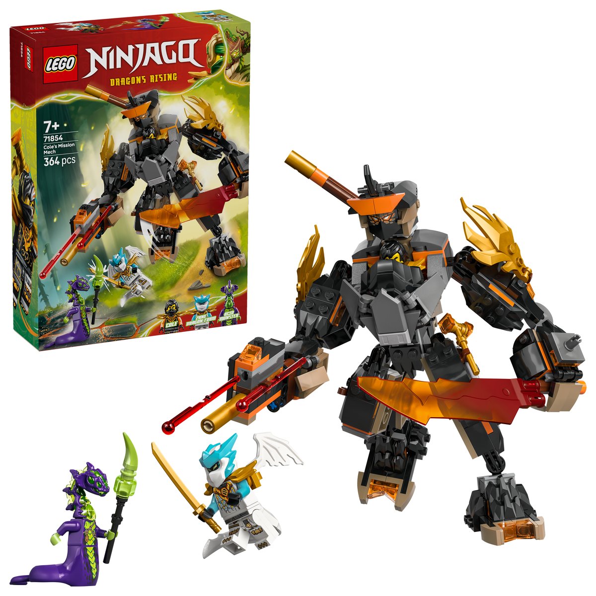LEGO 71854 LEGO® Ninjago 71854 - Coles Action-Mech und Drachen-Zane – Box & Produkt