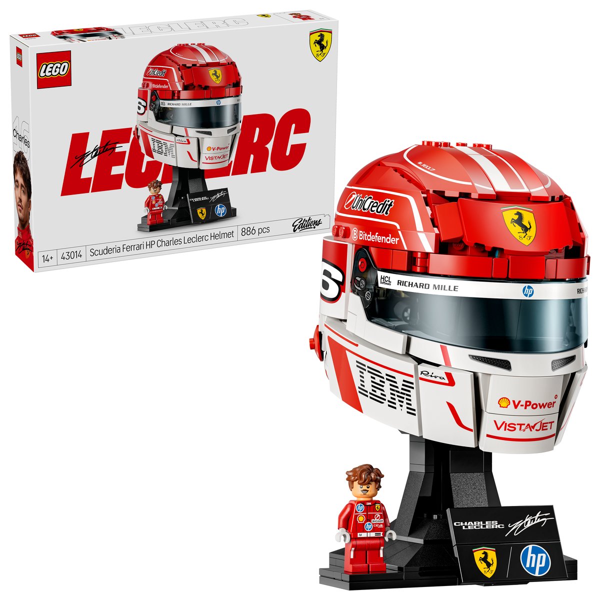 LEGO 43014 LEGO® Editions 43014 - Scuderia Ferrari HP Charles Leclerc Helm – Box & Produkt