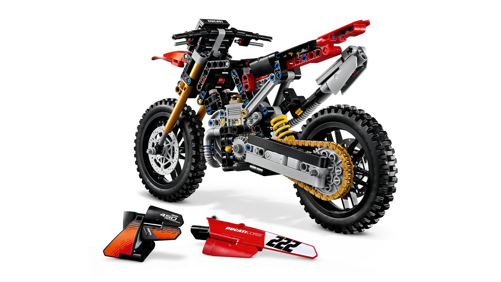 LEGO 42238 LEGO® Technic 42238 - Ducati Desmo450 MX Factory Motorrad – Detailansicht 3