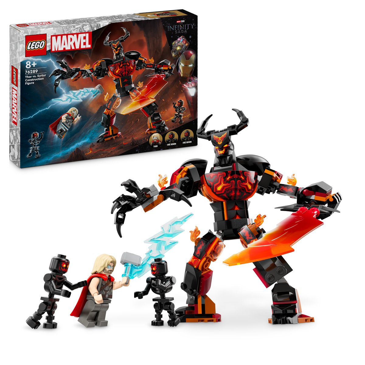 LEGO 76289 LEGO® Marvel 76289 - Thor vs. Surtur Baufigur – Box & Produkt