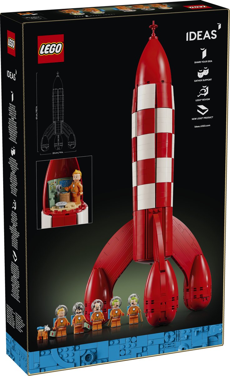 LEGO 21367 LEGO® Ideas 21367 - Die Mondrakete von Tim und Struppi – Verpackung hinten
